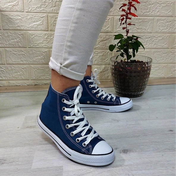 Fiyra 555 Kot Mavi Uzun Unisex Sneaker Keten Spor Ayakkabı - 4