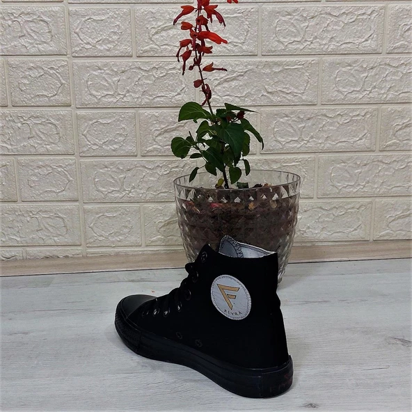 Fiyra 555 Siyah-Siyah Uzun Unisex Sneaker Keten Spor Ayakkabı - 10