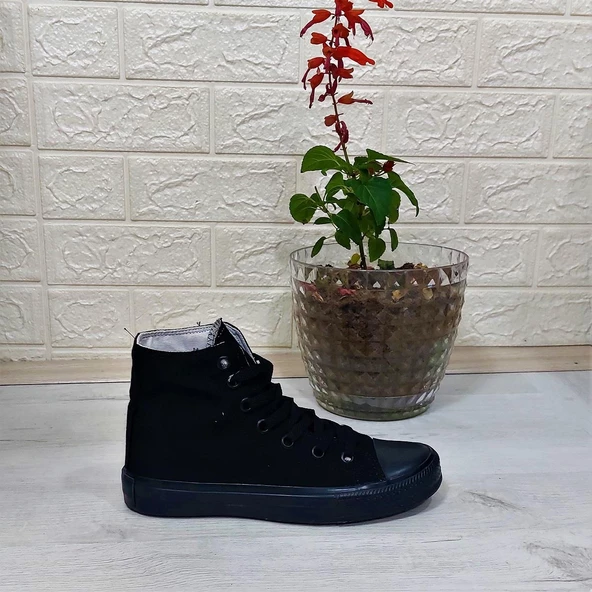 Fiyra 555 Siyah-Siyah Uzun Unisex Sneaker Keten Spor Ayakkabı - 8