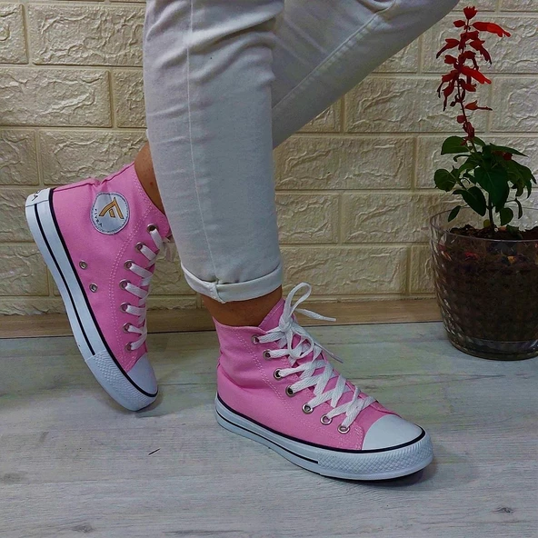 Fiyra 555 Pembe Uzun Unisex Sneaker Keten Spor Ayakkabı - 5