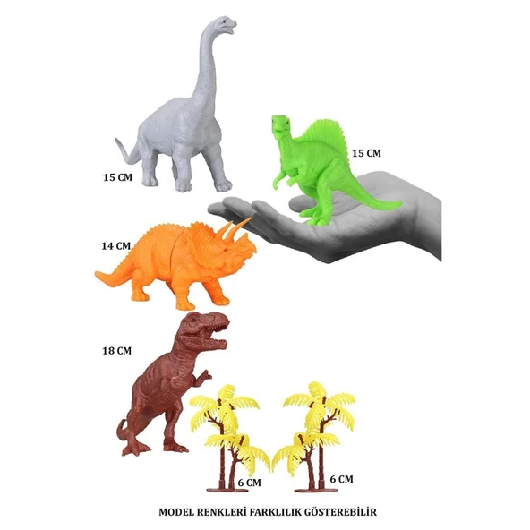713 Toy Play 6 Parça Dinozor Figür Seti 14-18 cm - 2