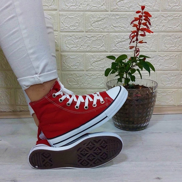 Fiyra 555 Kırmızı Uzun Unisex Sneaker Keten Spor Ayakkabı - 2