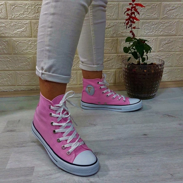 Fiyra 555 Pembe Uzun Unisex Sneaker Keten Spor Ayakkabı - 4