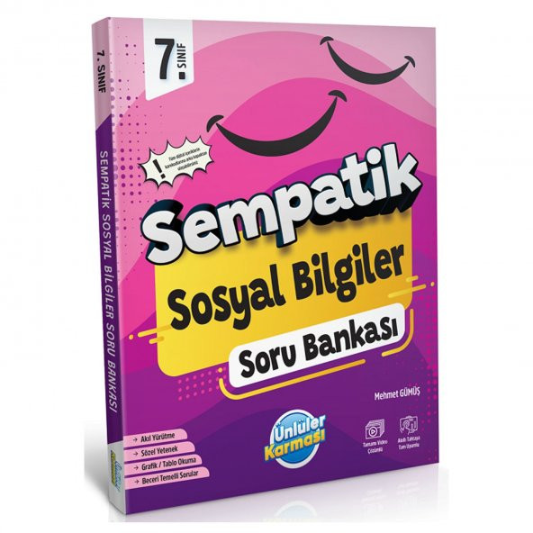 Ünlüler 7. Sınıf Sosyal Bilgiler Sempatik Soru Bankası Ünlüler Yayınları