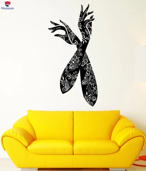 Duvar Sticker Eller Hiyeroglif Desen Güzel Sanat Çiçekler Oturma Odası, Yatak Odası Sticker Benzersiz Hediyelik ürün görseli