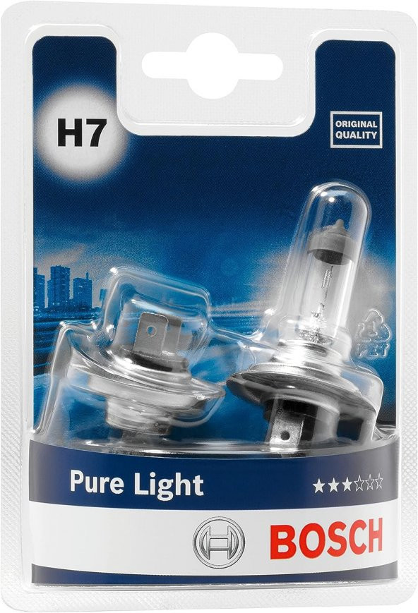 BOSCH 12V H7 AMPUL PURE LİGHT ÇİFTLİ FAR AMPULU