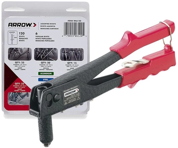 Arrow RH200S 2.5-5mm Profesyonel Perçin Tabancası + 120 Adet Perçin