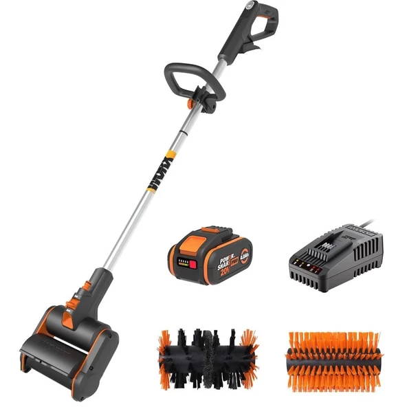 WORX WG441E 20Volt 4.0Ah. Li-ion Tek Akülü 165MM Profesyonel Çok Amaçlı Şarjlı Zemin Fırçası