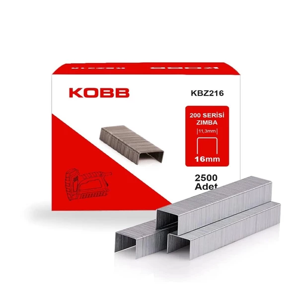 KOBB KBZ216 16mm 2500 Adet 200 Serisi Ağır Hizmet Tipi Zımba Teli