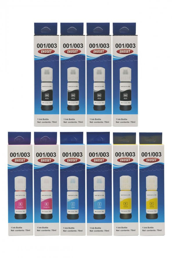Ekoset Epson 103 L1110 L3110 Uyumlu Muadil Mürekkep 70ml 10 adet - Resim 4