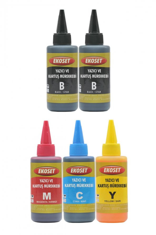 Ekoset Brother DCP-T520W Renkli Muadil Mürekkep 100ml 5li set - Resim 2