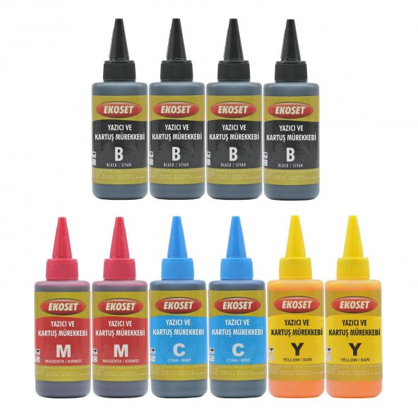 Ekoset Brother DCP-T520W Renkli Muadil Mürekkep 100ml 10lu set ürün görseli