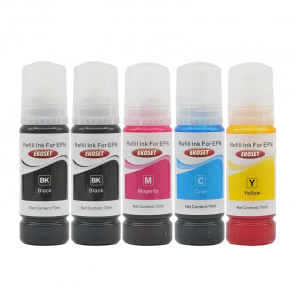 Ekoset Epson 103 L3151 L3156 Uyumlu Muadil Mürekkep 70ml 5 adet