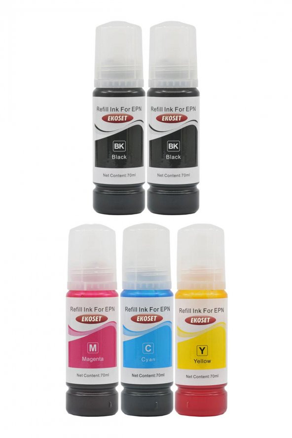 Ekoset Epson 103 L3151 L3156 Uyumlu Muadil Mürekkep 70ml 5 adet - Resim 3