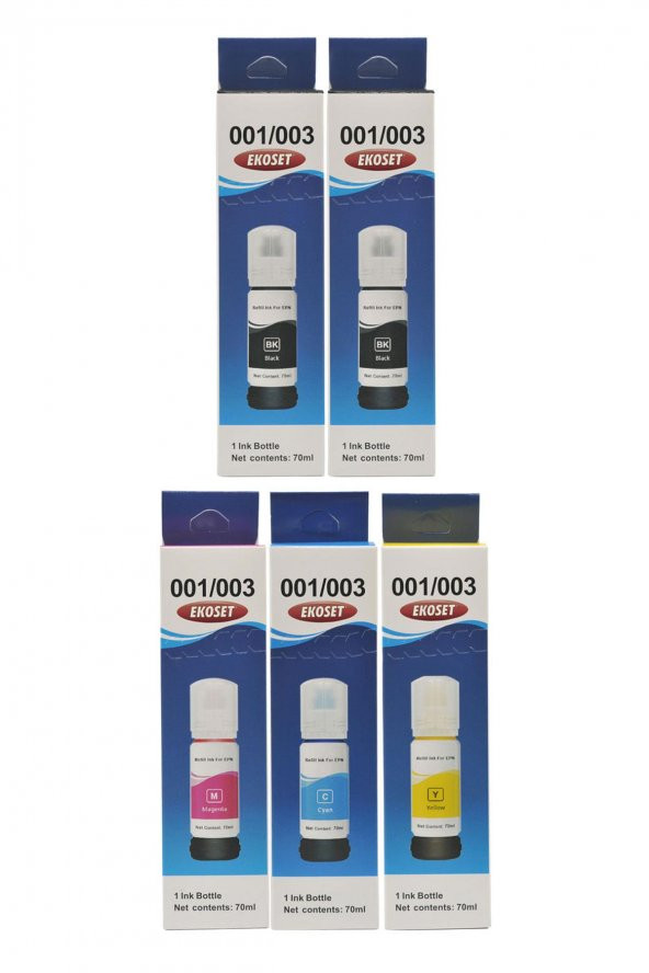Ekoset Epson 103 L3151 L3156 Uyumlu Muadil Mürekkep 70ml 5 adet - Resim 4