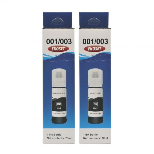 Ekoset Epson L3151 L3156 L3160 L5190 Siyah Muadil Mürekkep 2li set 70ml 103 serisi - Resim 2