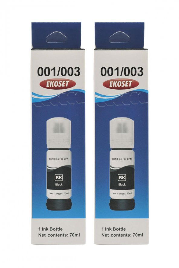 Ekoset Epson L3151 L3156 L3160 L5190 Siyah Muadil Mürekkep 2li set 70ml 103 serisi - Resim 4