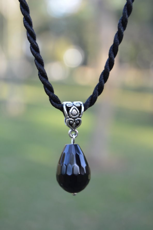 STONEAGE JEWELLERY Oniks Doğal Taş Drop Kolye ürün görseli