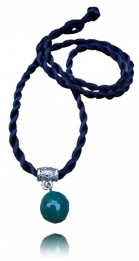 STONEAGE Bayan Kolye Yeşil Akik Orjinal Doğaltaş - Resim 2