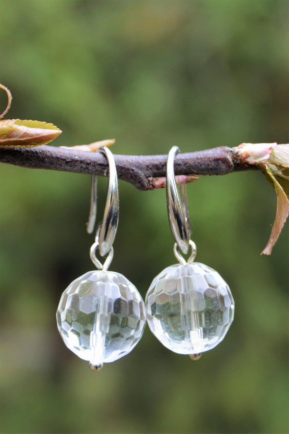 STONEAGE Bayan Top Kristal Küpe - Resim 2