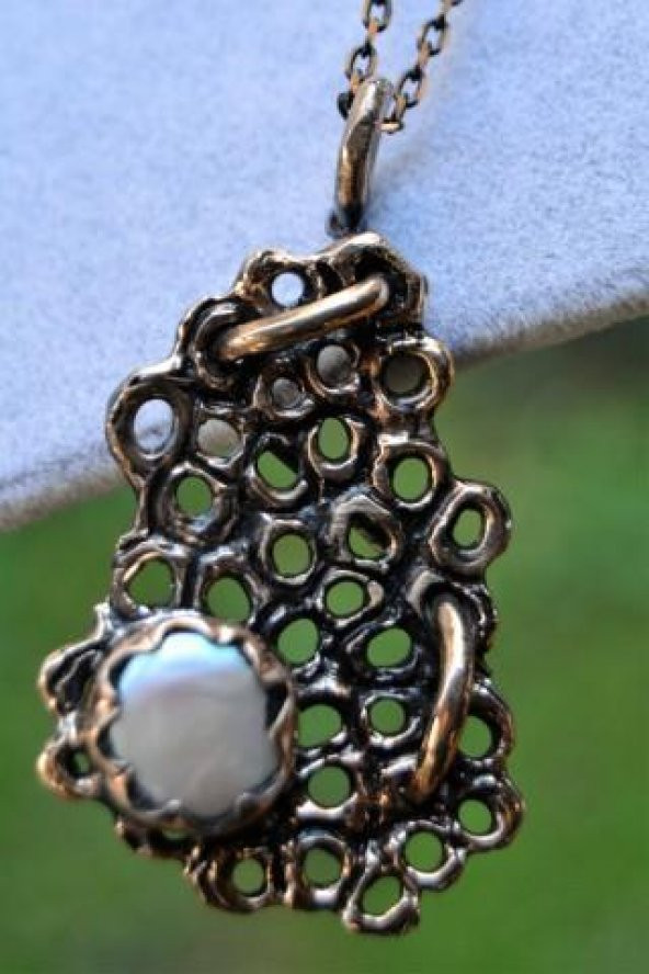 STONEAGE JEWELLERY Özel Tasarım Gerçek İnci Doğal Taş Bayan Kolye - Resim 2