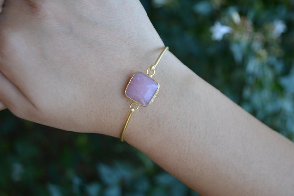 STONEAGE Pembe Kuvars Altın Kaplama Bayan Bileklik ürün görseli