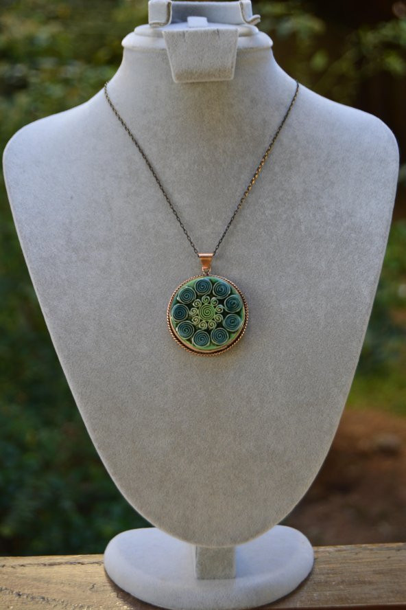 STONEAGE JEWELLERY Özel Tasarım Çini Bayan Kolye - Resim 3