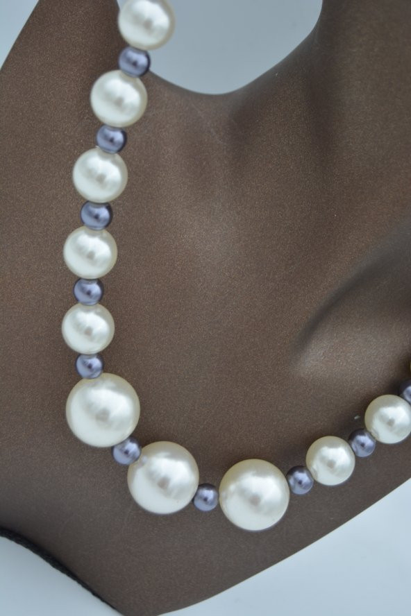 STONEAGE CAM İNCİ SÜZME KOLYE - Resim 2