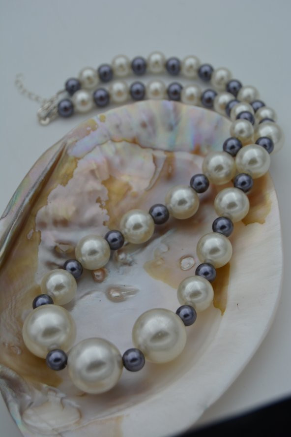 STONEAGE CAM İNCİ SÜZME KOLYE - Resim 6