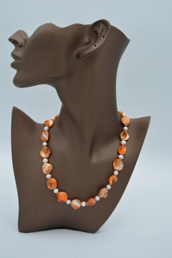 STONEAGE GEÇEK İNCİ VE SEDEF KOLYE - Resim 3