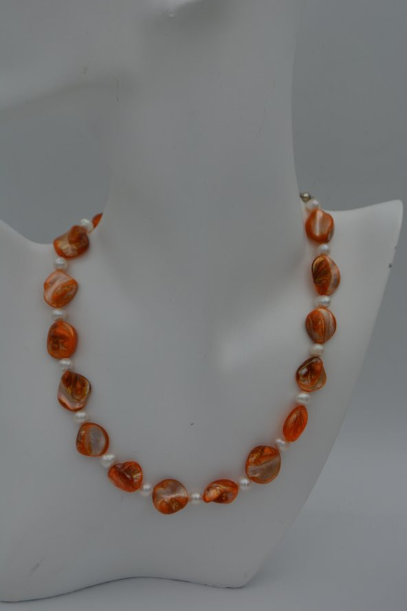 STONEAGE GEÇEK İNCİ VE SEDEF KOLYE - Resim 5