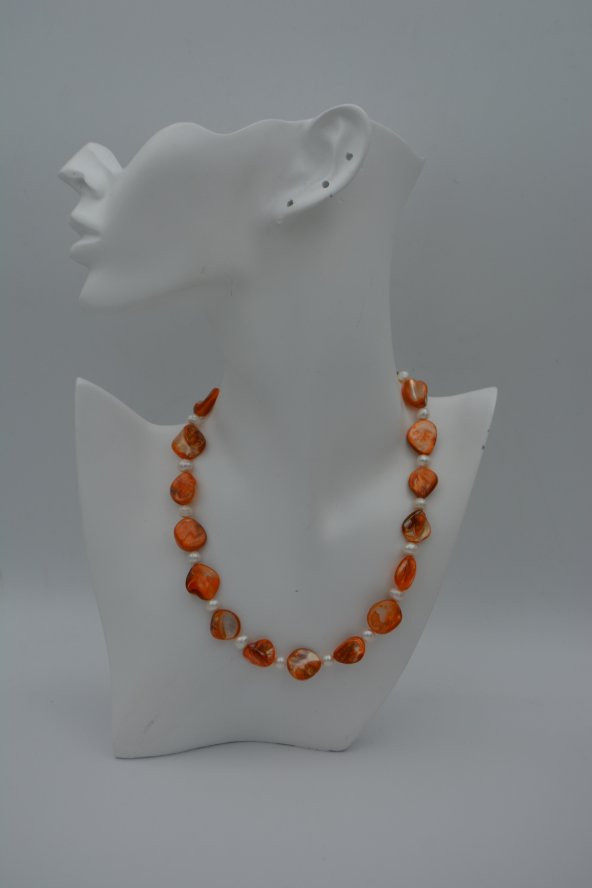 STONEAGE GEÇEK İNCİ VE SEDEF KOLYE - Resim 6