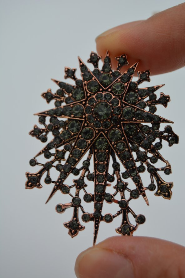 STONEAGE Zirkon Taşlı Broş Hem Broş Hem Kolye Olarak Kullanılır - 7