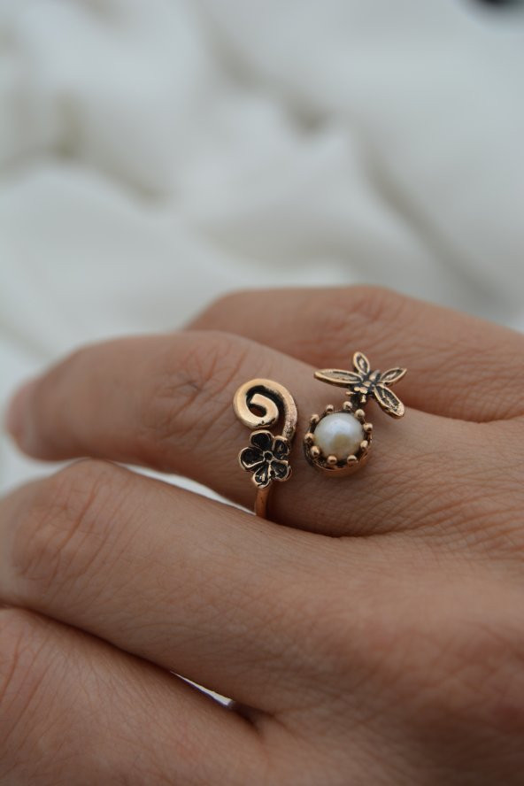 STONEAGE ÖZEL TARASIM İNCİLİ YÜZÜK - Resim 2