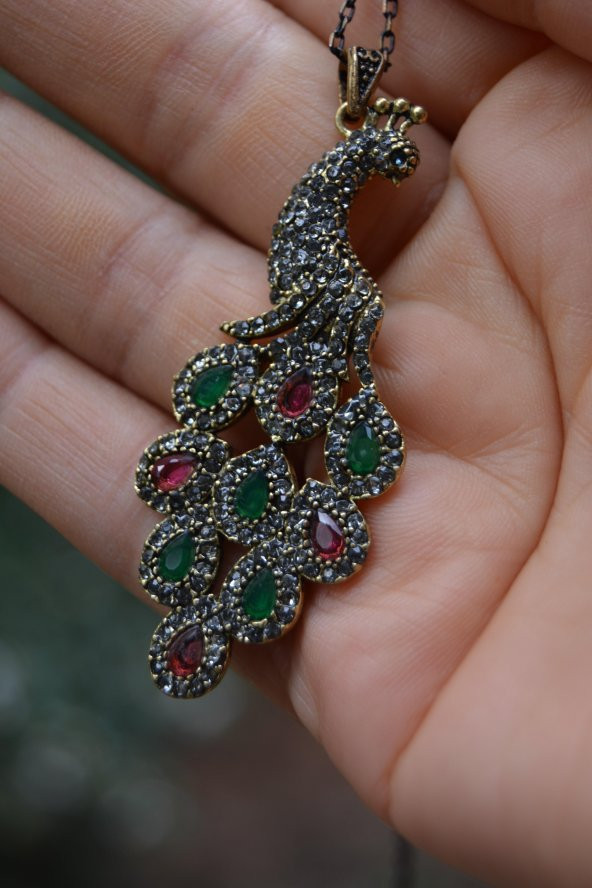 STONEAGE Tavus Kuşu Zincir Hediyeli Bayan Kolye ürün görseli