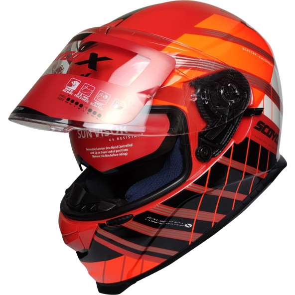 SCOYCO X507 GÜNEŞ VİZÖRLÜ KAPALI MOTOSİKLET KASKI - 2
