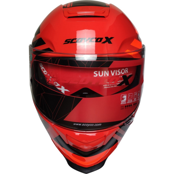 SCOYCO X507 GÜNEŞ VİZÖRLÜ KAPALI MOTOSİKLET KASKI - 3