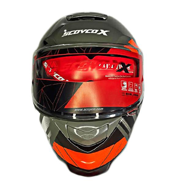 SCOYCO X507 GÜNEŞ VİZÖRLÜ KAPALI MOTOSİKLET KASKI GRİ - 2