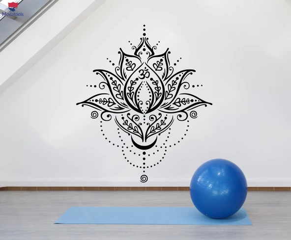 Oturma Odası, Yatak Odası Duvar Sticker Meditasyon Yoga Spa Merkezi Lotus Çiçeği Sembolü Çıkartmalar ürün görseli