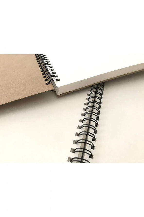 Aşka Yürek Gerek Tasarımlı Spiralli A5 Çizgisiz Kraft Kapaklı Defter (200 Sayfa) - Resim 2