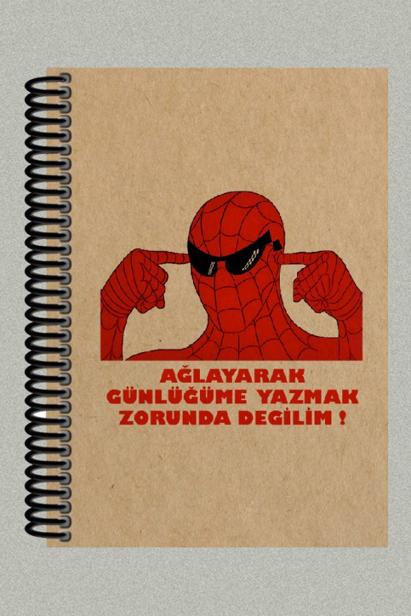 Material Aşko Spiderman Desenli Spiralli A5 Çizgisiz Defter (200 Sayfa)