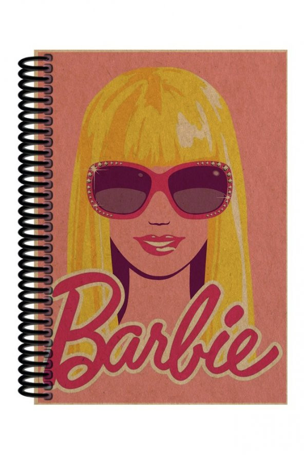 Barbie Gözlük Desenli Spiralli A5 Çizgisiz Defter (200 Sayfa)
