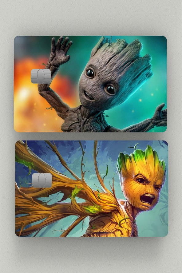 Galaksinin Koruyucuları Groot 2li Kredi Kartı & Akbil Sticker Kaplama