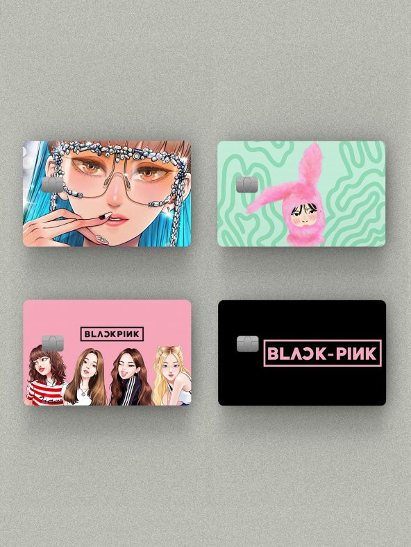 Blackpink 4lü Kredi Kartı & Akbil Sticker Kaplama Seti