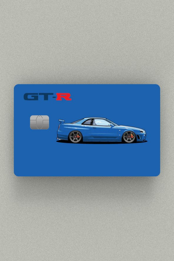 R34 GT-R Nissan Çipli veya Çipsiz Kart, Kredi Kartı, Akbil Kaplama Stickerı ürün görseli
