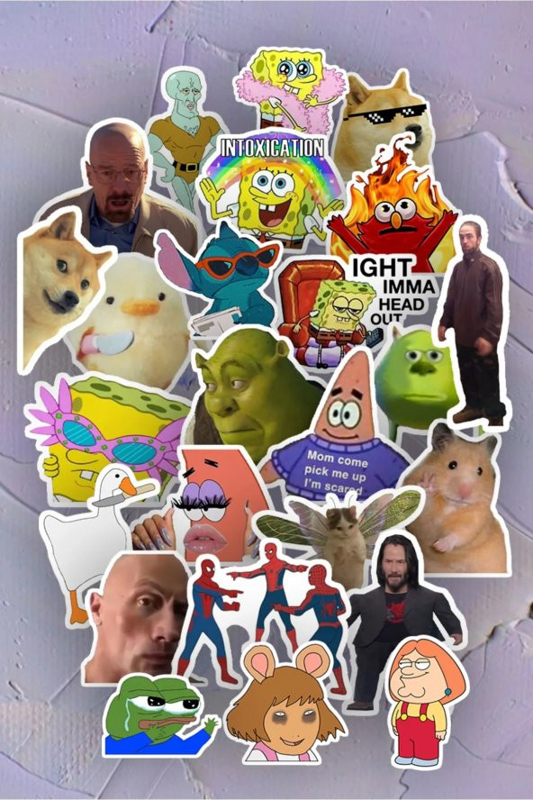 Memes 25li Laptop, Tablet, Cep Telefonu, Ajanda, Matara Sticker Seti