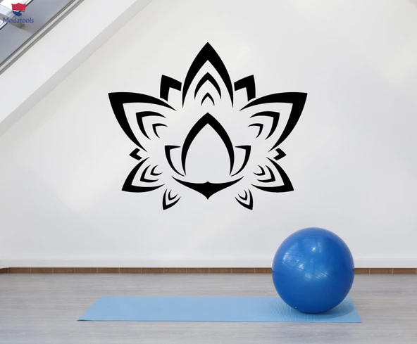 Oturma Odası, Yatak Odası Duvar Sticker Lotus Süsleme Sembolü Çiçek Meditasyon Yoga Çıkartmaları