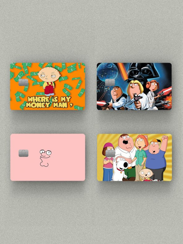 Family Guy 4lü Set Kredi Kartı & Akbil Sticker Kaplama