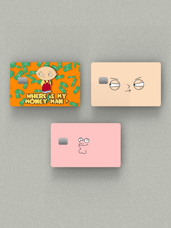 Family Guy Stewie 3lü Set Kredi Kartı & Akbil Sticker Kaplama