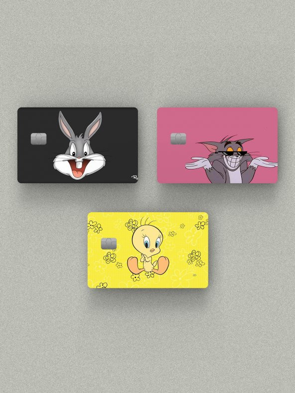 Sevimli Kahramanlar 3lü Set Kredi Kartı & Akbil Sticker Kaplama